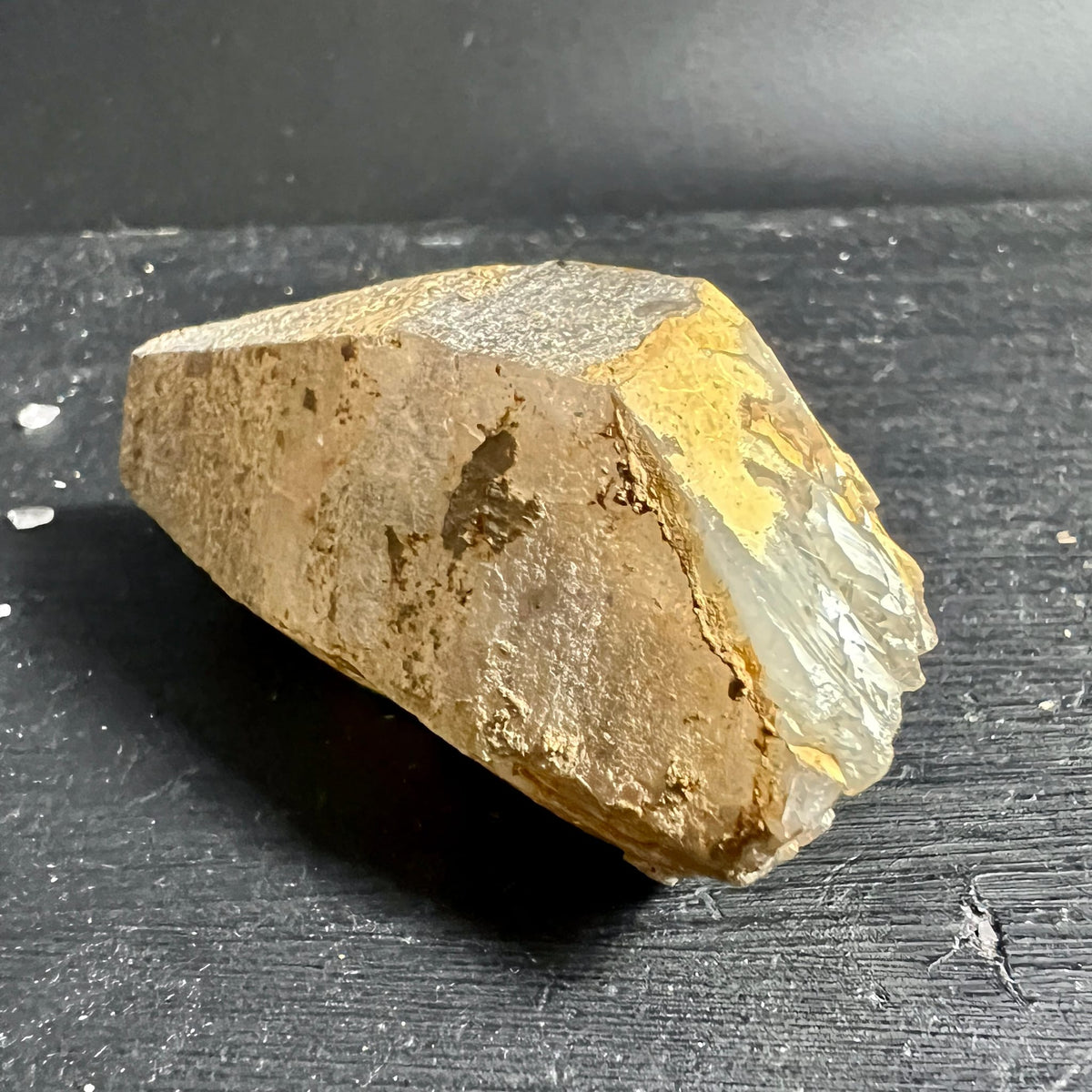 Rauchquarz Doppelender | honigfarbene Kristallfläche | klare Facette | Italien | Happy Minerals