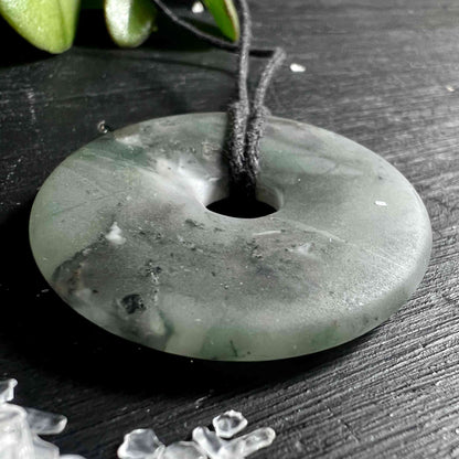 Heliotrop Donut Schmuck Anhänger 4 cm | Geschützt durch den Tag | Afrikanischer Blutstein