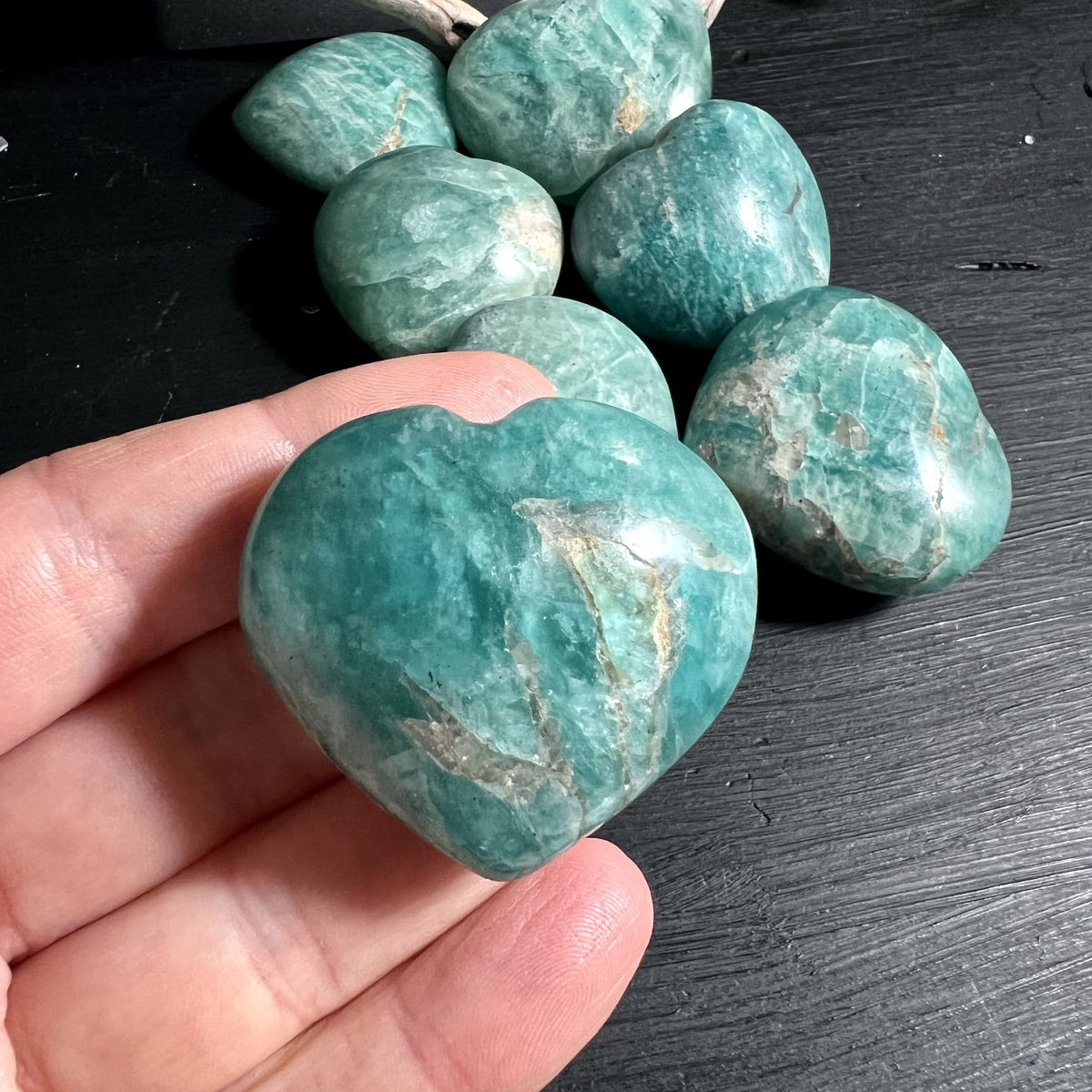 Amazonitherz gruen-blau als Entspannungshilfe | Happy Minerals
