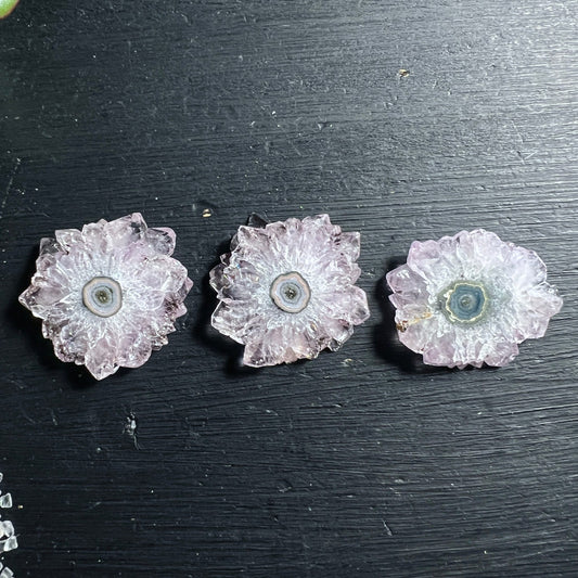 Amethyst Sonne Stalaktit | Uruguay | Rückseitenansicht | alle Varianten | Happy Minerals Kollektion