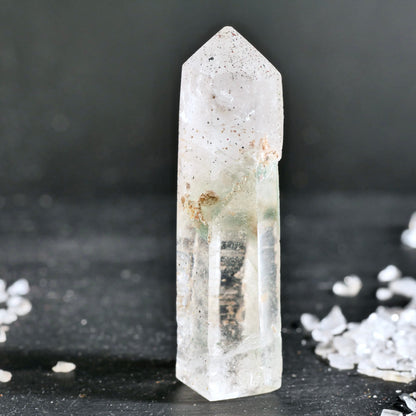 Berggkristall mit Chlorit und lepidochrosit, | Ansicht 11 | Happy Minerals