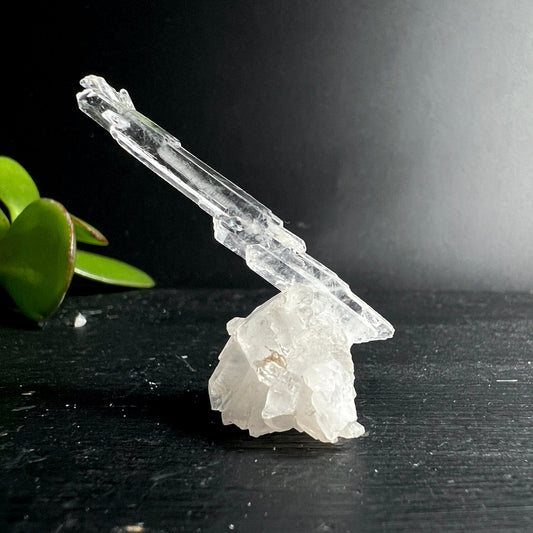 Bergkristall Fadenquarz | Pakistan | aufrecht stehend | klarer Rohstein | natürliche Struktur | Happy Minerals