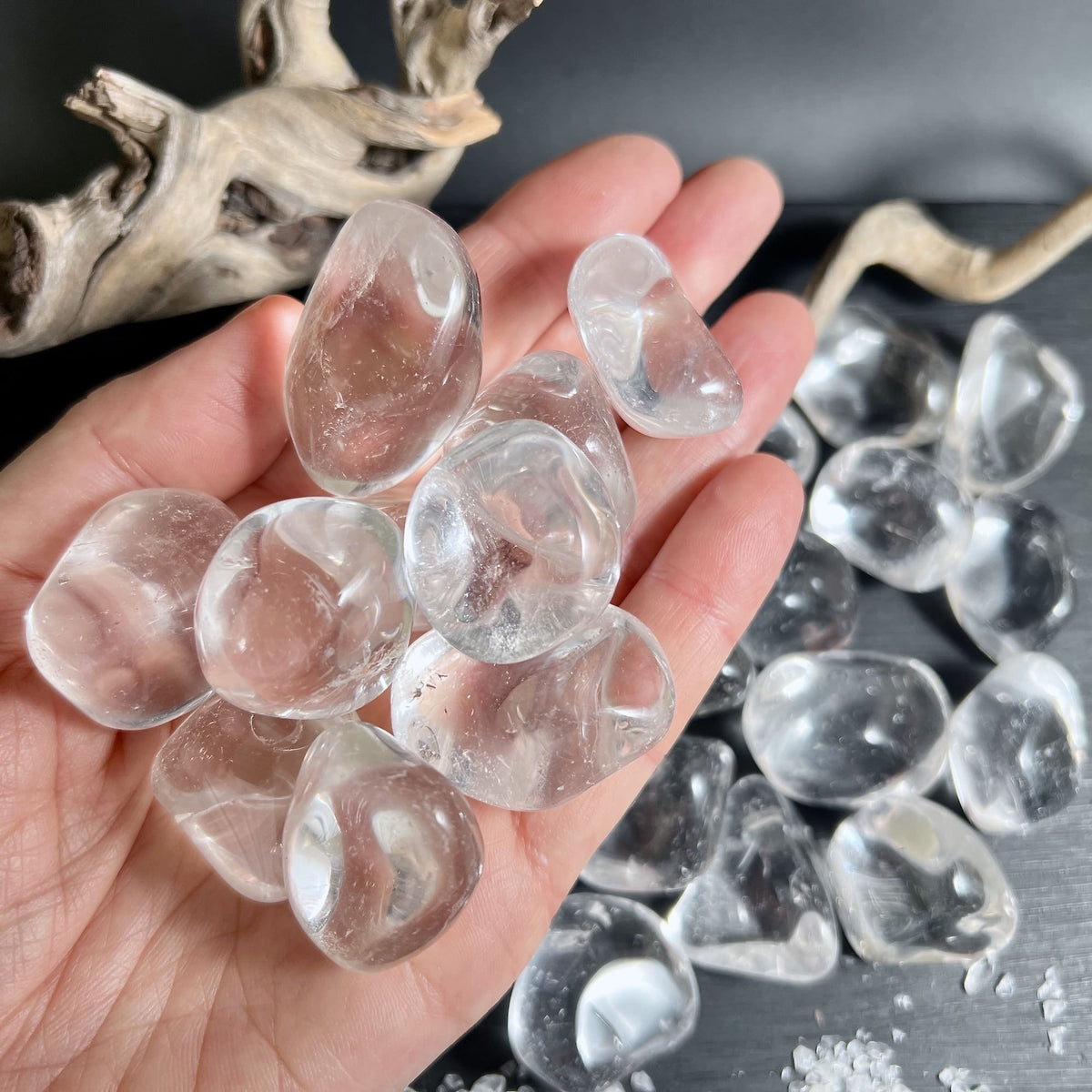 Bergkristall Trommelsteine ca. 30mm, poliert & klar | Happy Minerals