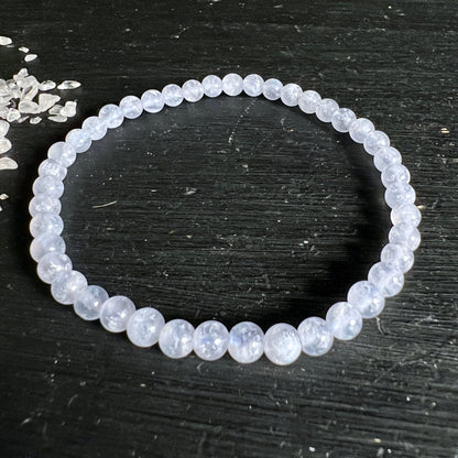 Chalcedon | Armband | oval | Malawi | wolkige Textur | Kristallsplitter | Happy Minerals | Variante E