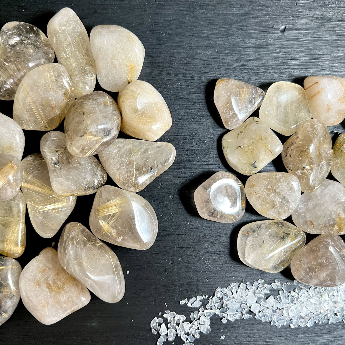 Golden Rutile Quartz Polished Stone from Brazil | Happy Minerals