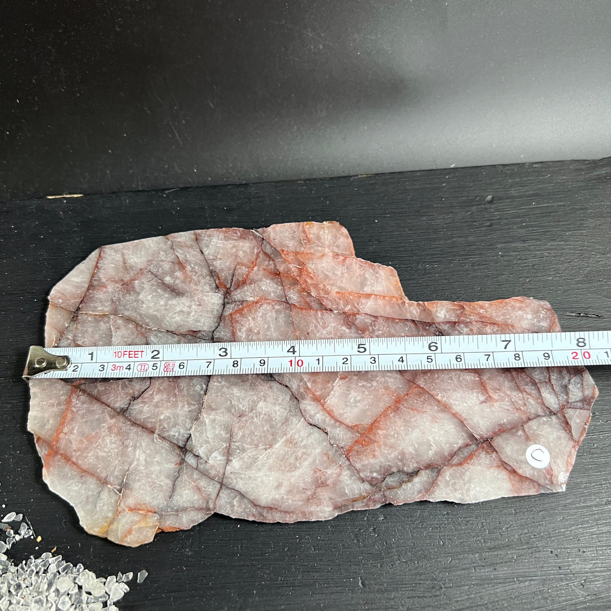 Hematoid | Quarz | Variante | C | mit | Maßband | Größe | Feuerquarz | Madagaskar | Happy | Minerals