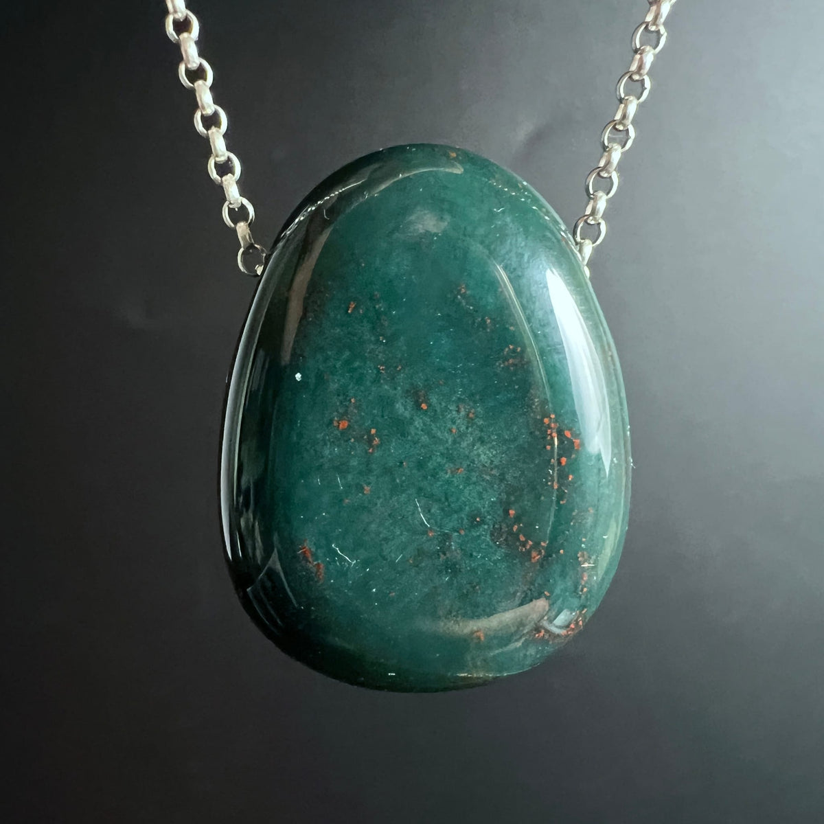 Heliotrop Anhänger 30x20mm | Schutzstein für Mut und Erdung
