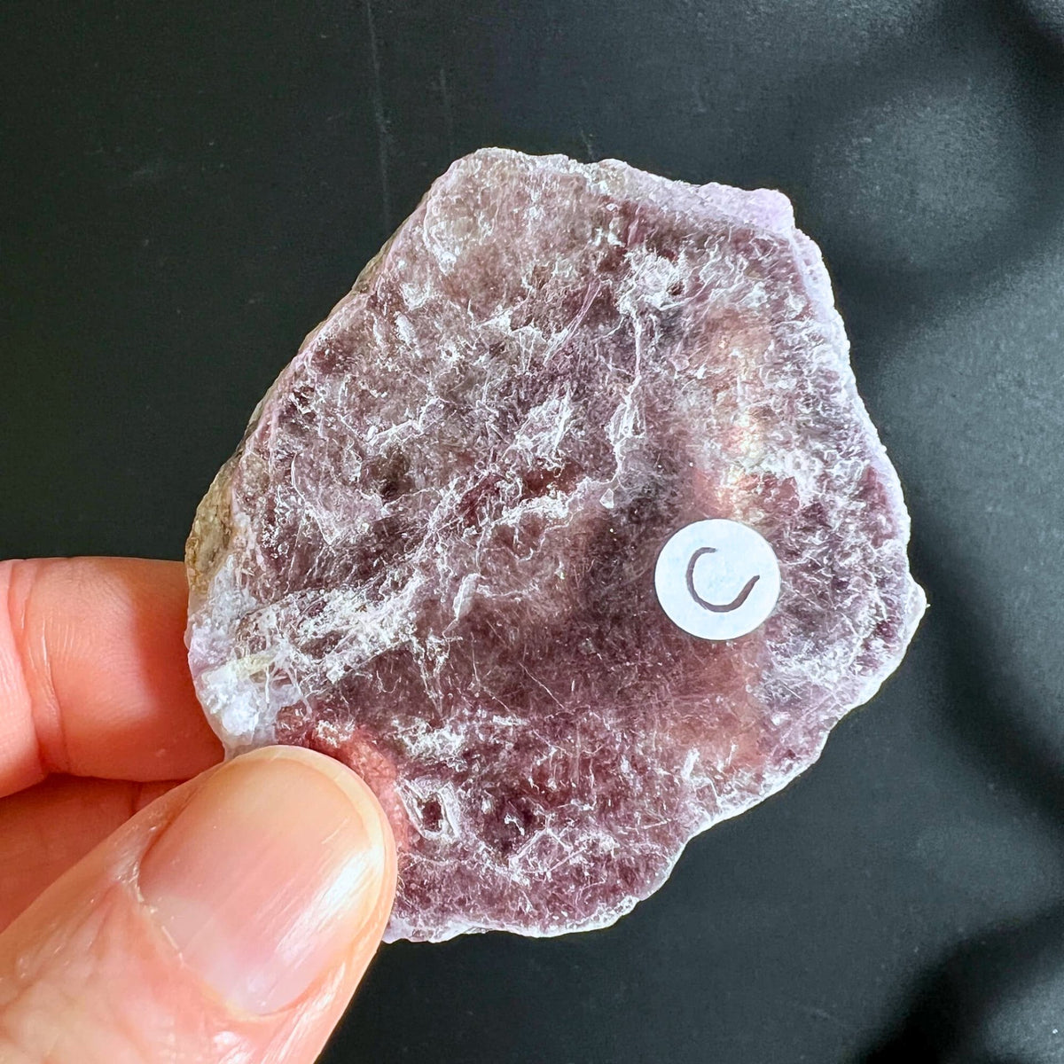 Lepidolith Platte C - als ruhige Dekoration für Altar oder Praxis | Happy Minerals