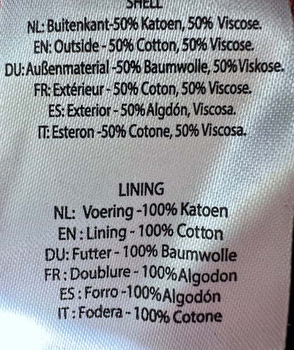 Material Label | 50% Baumwolle | 50% Viskose | Baumwoll-Futter | Samttasche Materialien | Happy Minerals
