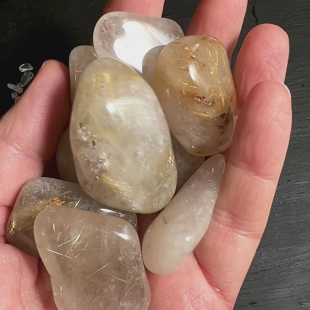 Rutilquarz Trommelsteine Video | Happy Minerals