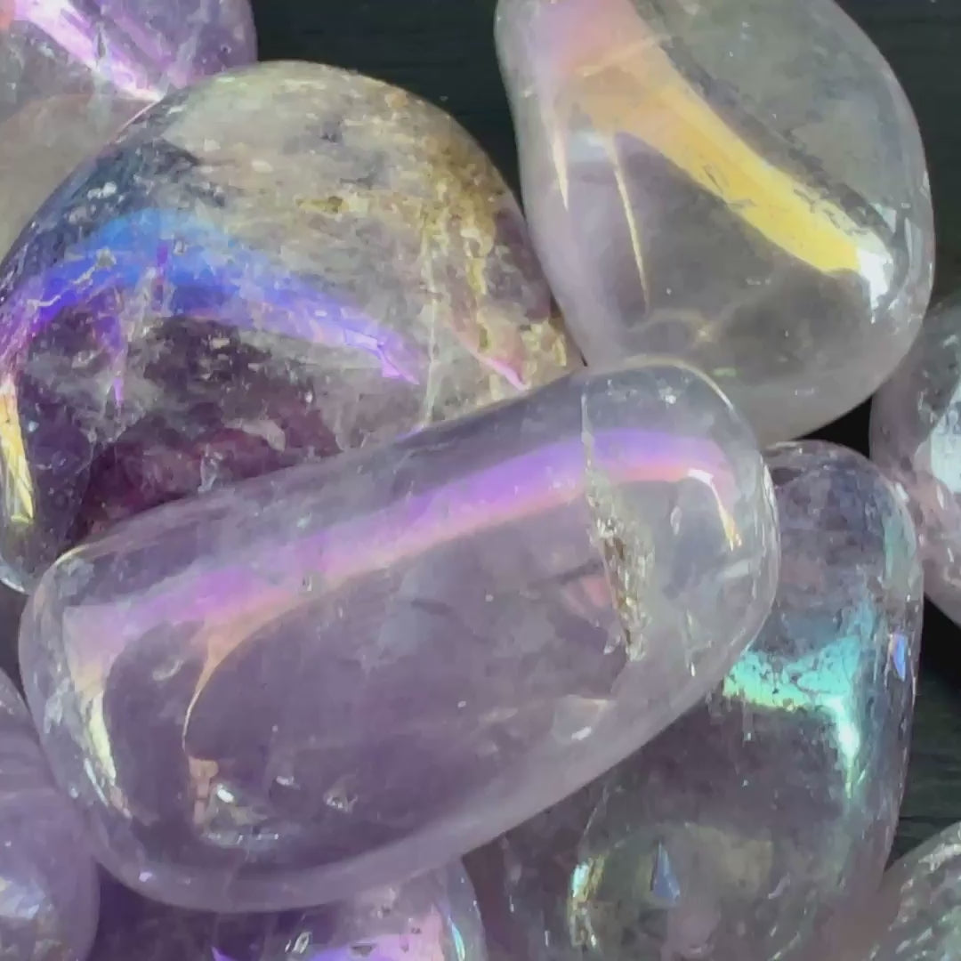 Angel Aura Amethyst Trommelsteine | Happy Minerals