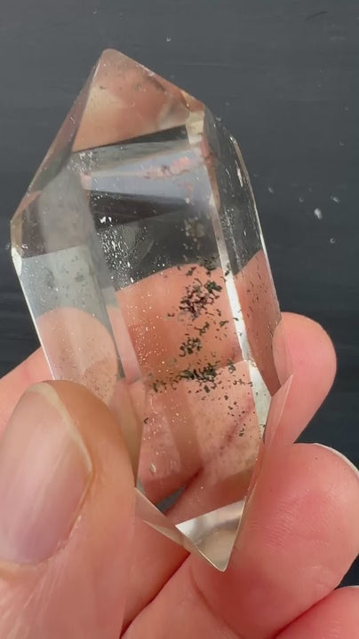 Rock Crystal Double Terminated 60mm | Chlorite Inclusion and Smoky Quartz Hue