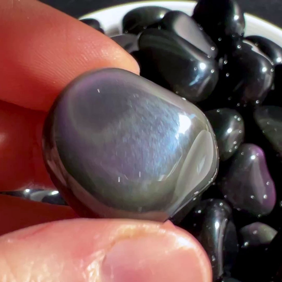 Regenbogen Obsidian Trommlstein | Happy Minerals