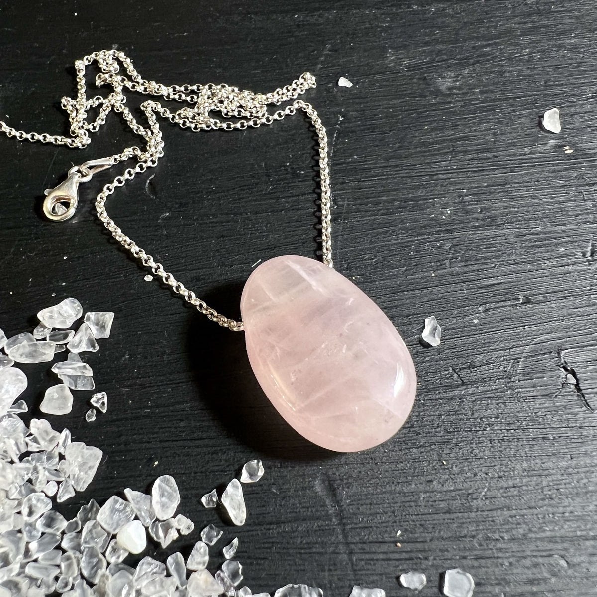 Rosenquarz Unikat transluzent milchig rosa