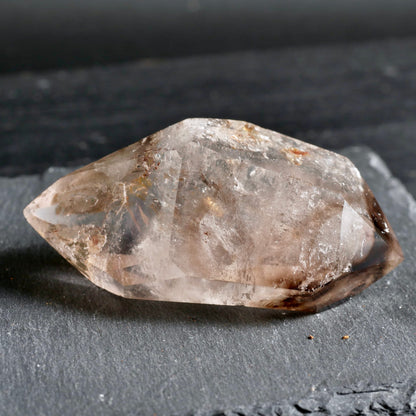 Smoky Amethyst Doppelender | Polierte Spitze | Rauchig-Rosa | Madagaskar Unikat | Happy Minerals