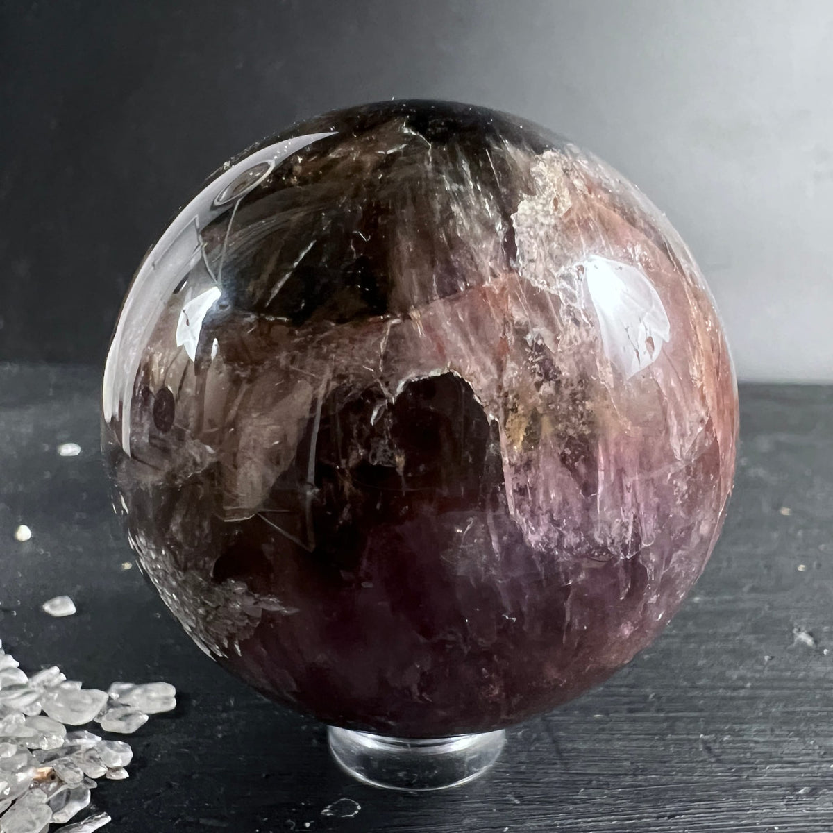 Super Seven Kugel | Melody Stone | changierende Lila-Rosa-Töne | Happy Minerals | Unikat aus Brasilien